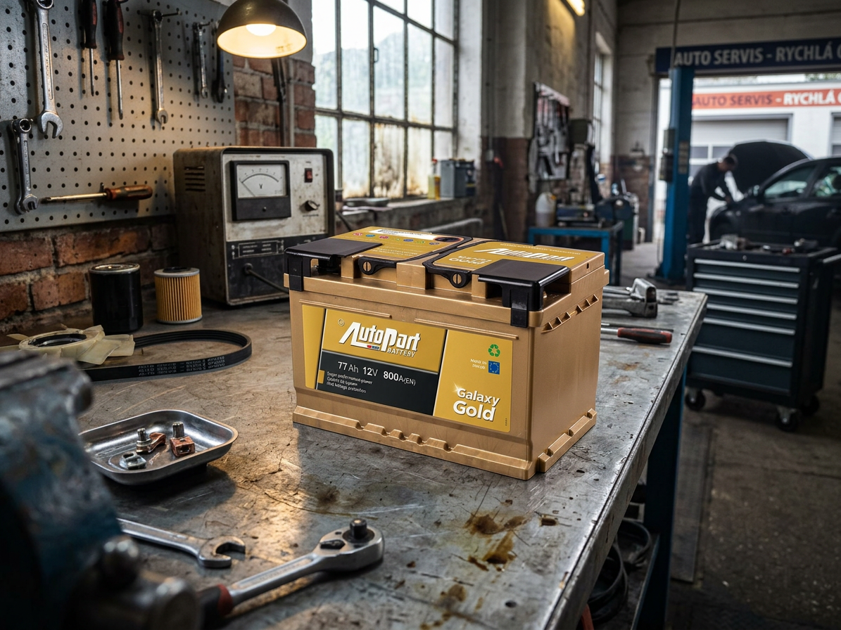Autobaterie Galaxy Gold 77 Ah 12V, 278x175x175 mm