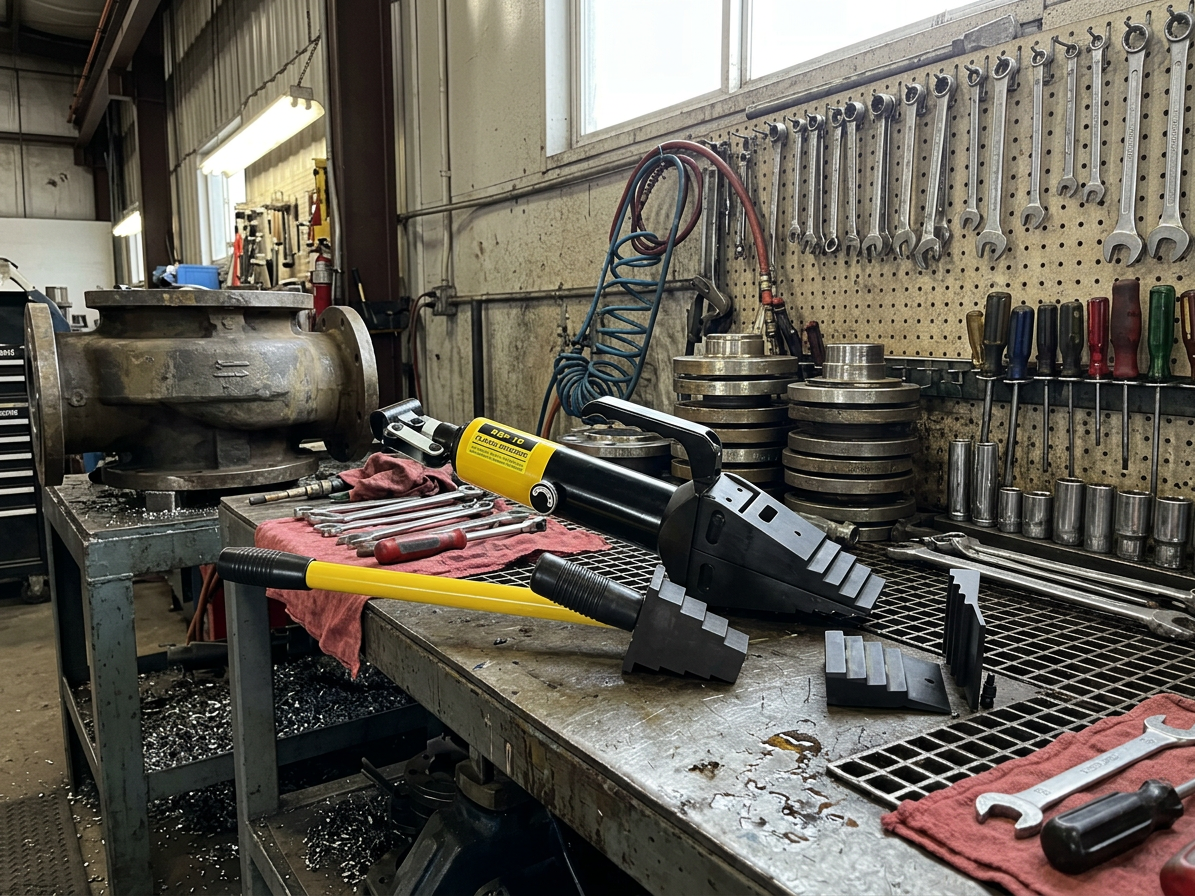 Hydraulický klínový rozpínák přírub, síla 10 tun, integrovaná pumpa - HHP-10