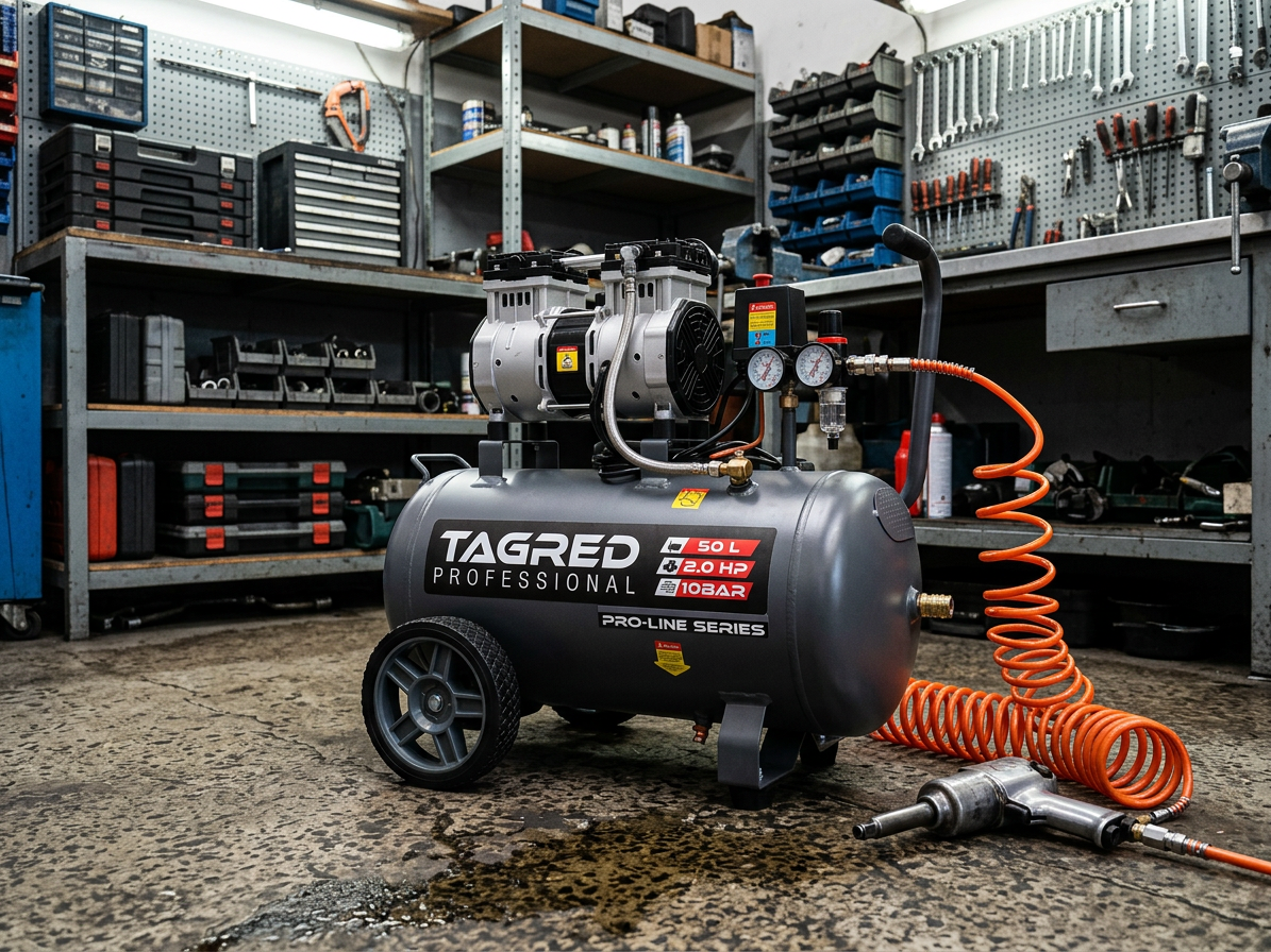 TAGRED TA3384 - Tagred , Bezolejový kompresor s odlučovačem 50l, 230V, 2 písty, 2000W 10 B