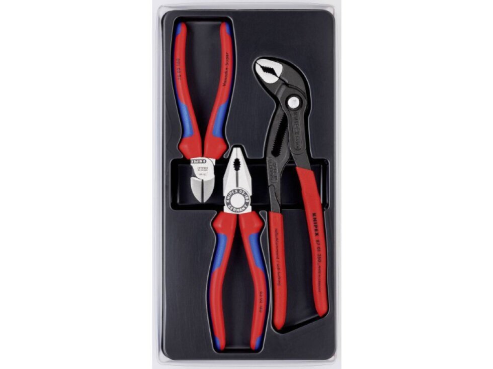 Kleště kombinované, štípací a instalatérské (SIKO), sada 3 ks - KNIPEX 00 20 09 V01