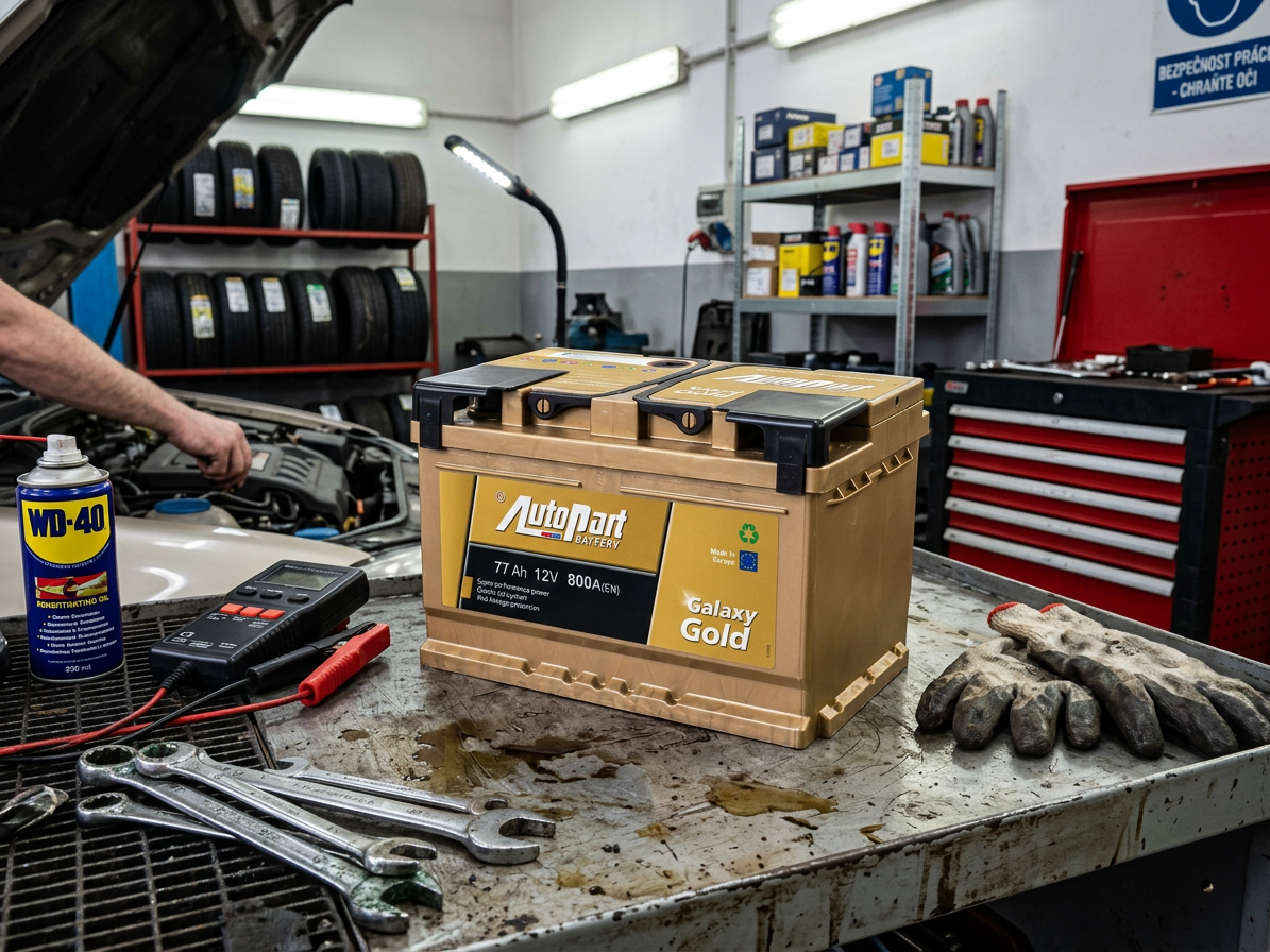 Autobaterie Galaxy Gold 77 Ah 12V, 278x175x175 mm