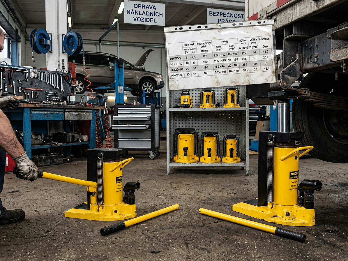 Hydraulický patkový zvedák, pro vysokozdvižné vozíky aj., nosnost 10/5t - Genborx HHQD-10