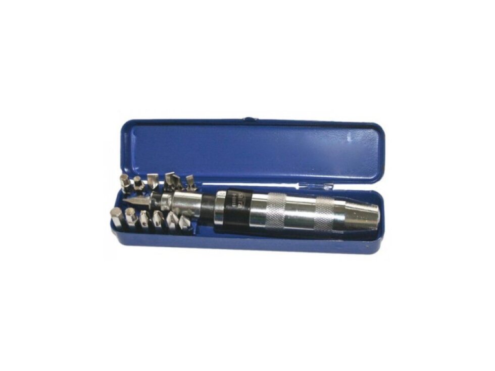 Úderový-rázový šroubovák na povolení šroubů, 1/2" s adaptérem 5/16" na bity, 13ks - SATRA