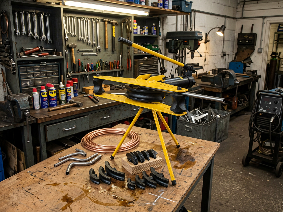 Přenosná hydraulická ohýbačka trubek se stojanem 9T