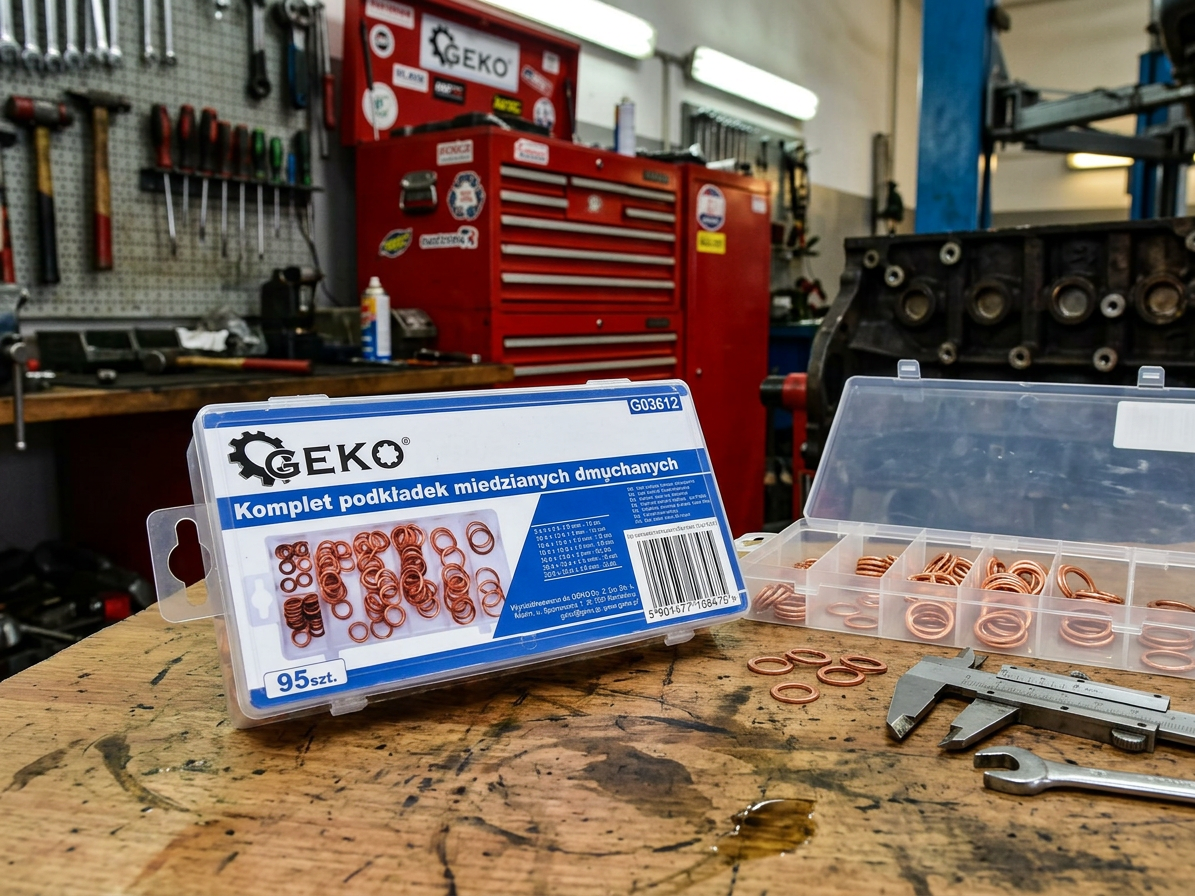 Těsnící kroužky měděné, 8,4-20,2 mm, sada 95 ks - GEKO