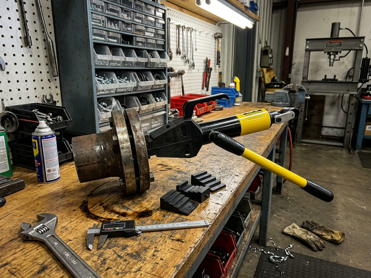 Hydraulický klínový rozpínák přírub, síla 10 tun, integrovaná pumpa - HHP-10