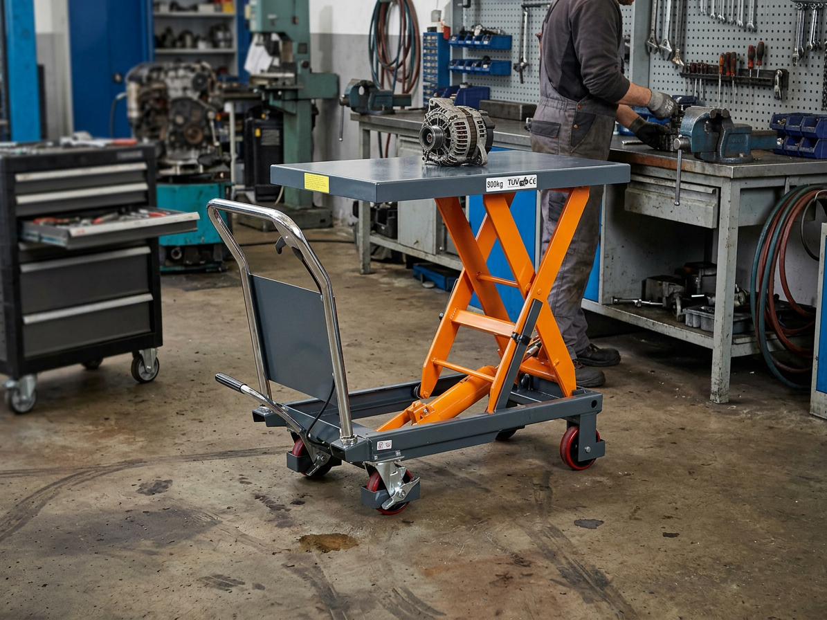 Zvedací stůl nůžkový FHT 500, nosnost 500 kg, s hydraulickým systémem, pojízdný