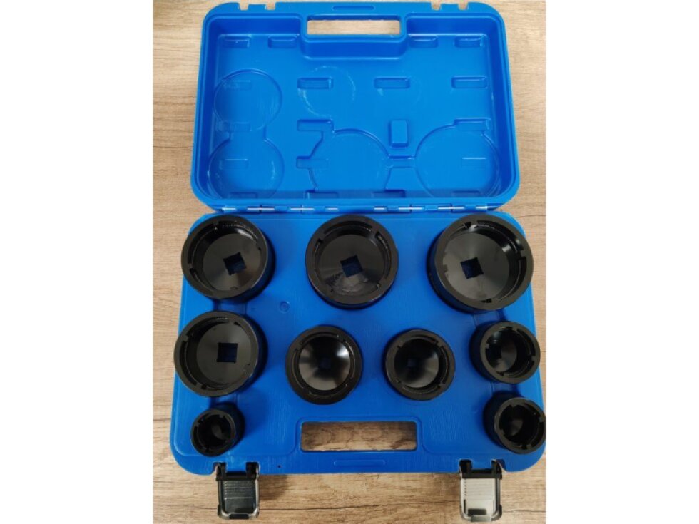 Nástrčné hlavice - klíče 1/2" 26-88 mm, na hřídelové KM matice, sada 9 ks