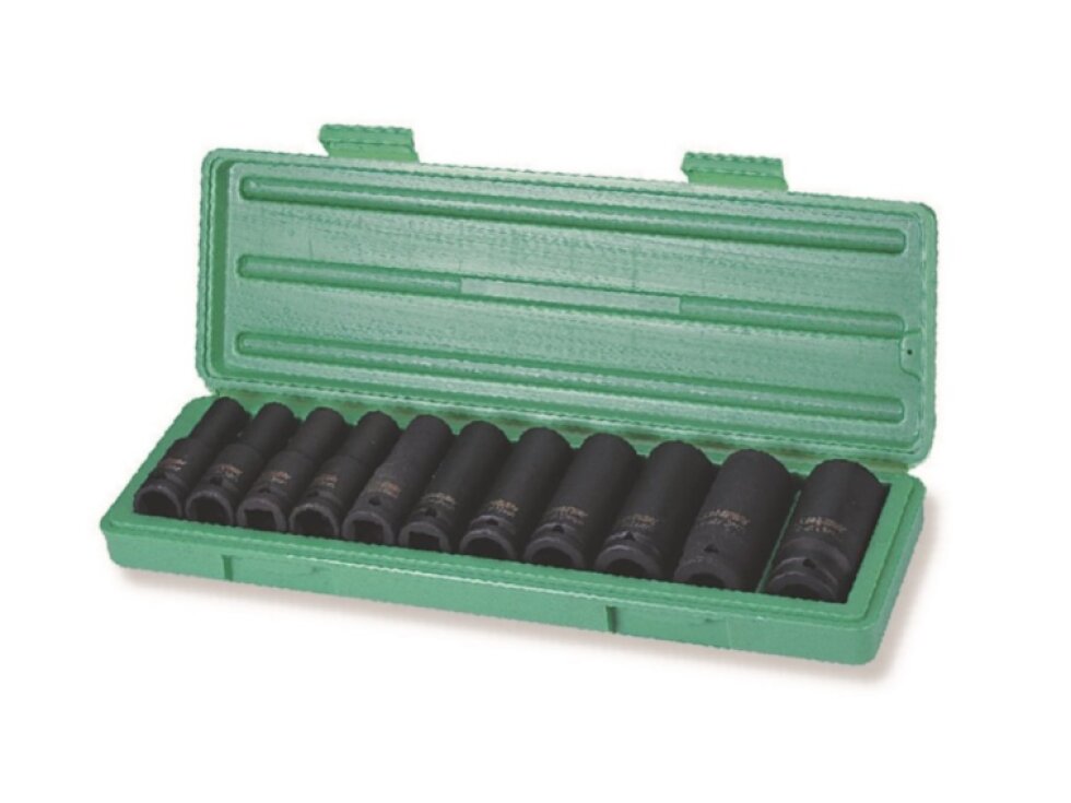 Sada úderových hlavic 1/2", prodloužené, 11 ks, 10-24 mm - JONNESWAY S03AD4111S