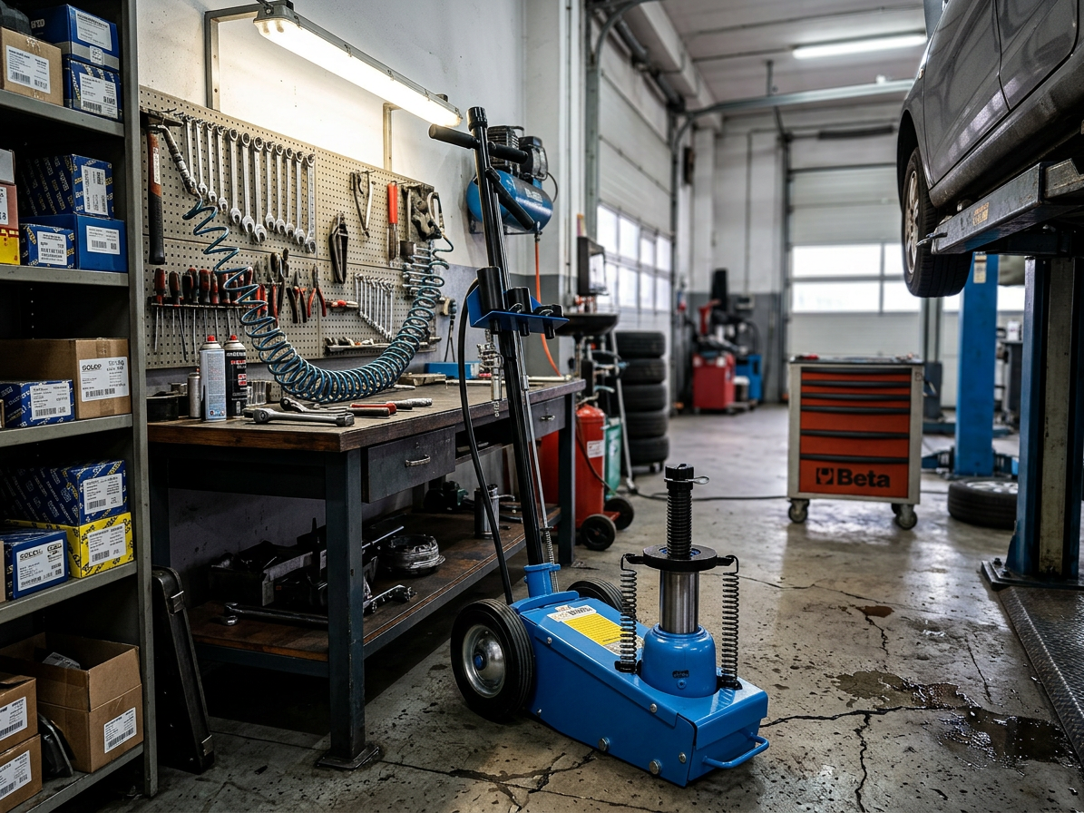 Pojízdný pneumatický zvedák pro nákladní automobily a autobusy, nosnost 22 t