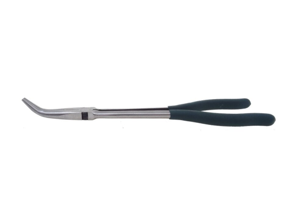 Kleště extra dlouhé, 28 cm, zahnuté 45 stupňů, špičaté čelisti - JONNESWAY P7602