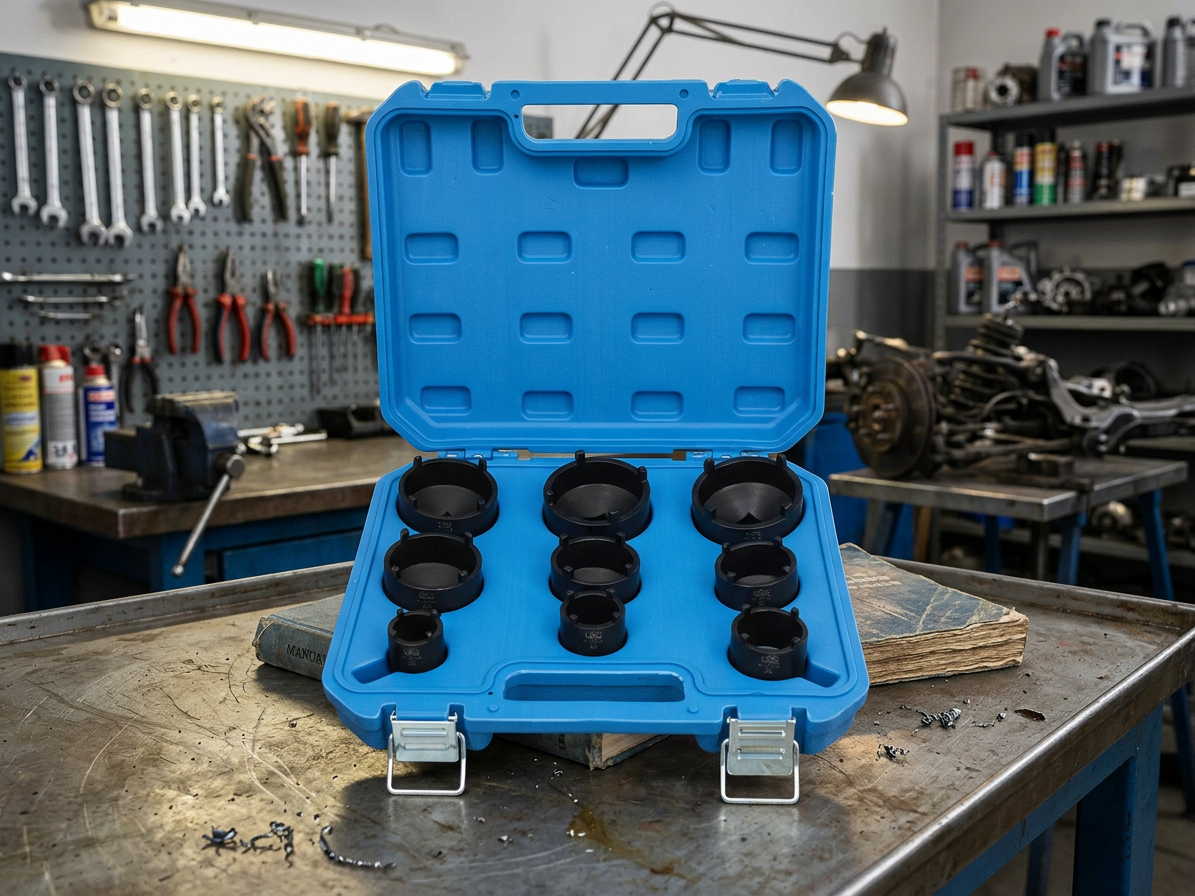 Nástrčné hlavice - klíče 1/2" a 3/4" s vnější drážkou, sada 9 ks – SATRA