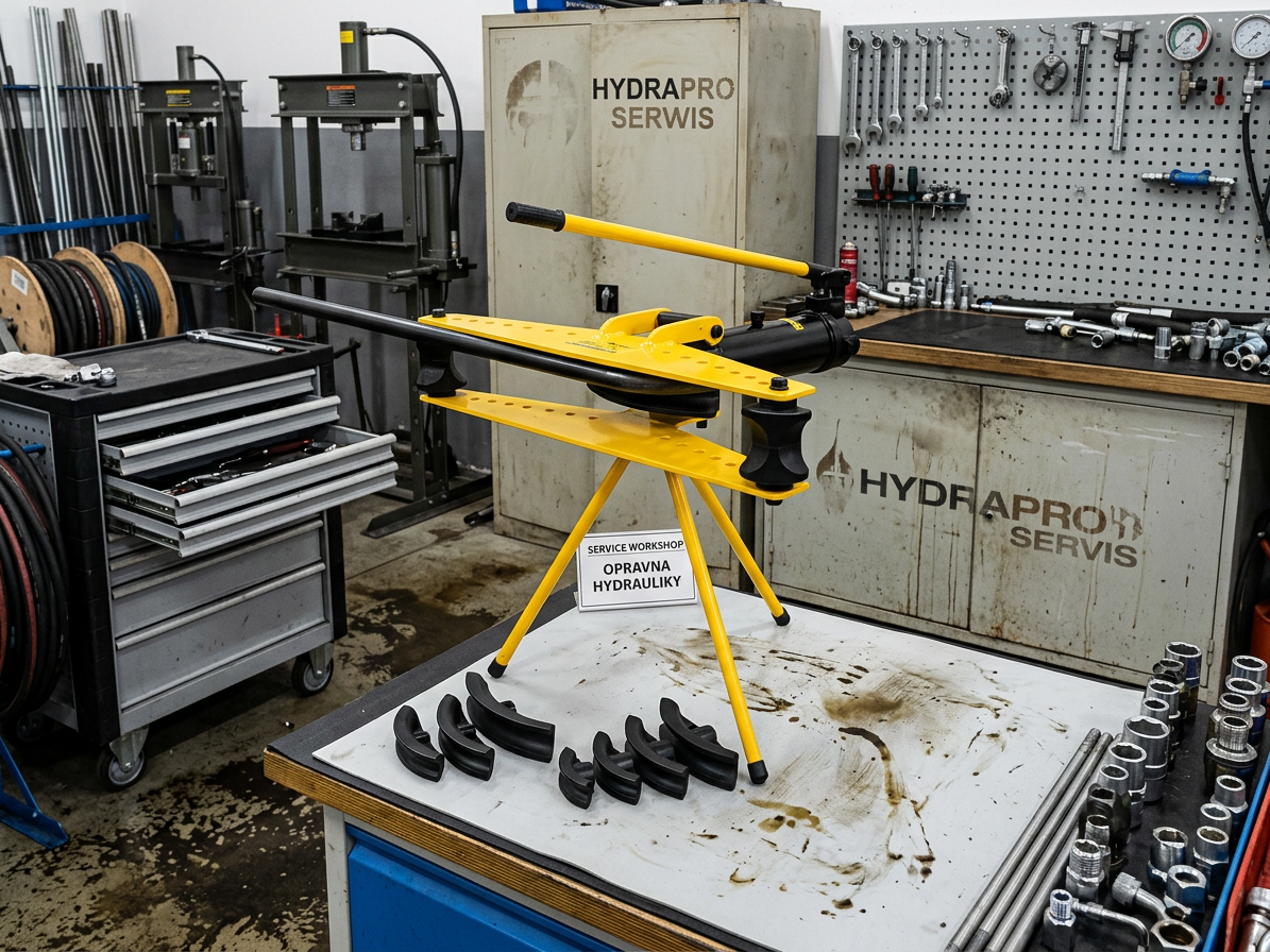 Přenosná hydraulická ohýbačka trubek se stojanem 9T