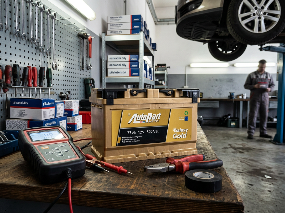 Autobaterie Galaxy Gold 77 Ah 12V, 278x175x175 mm