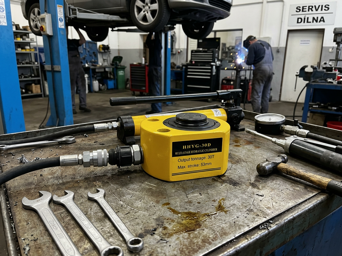 Hydraulický válec nízký teleskopický, nosnost 30 tun - HHYG-30D