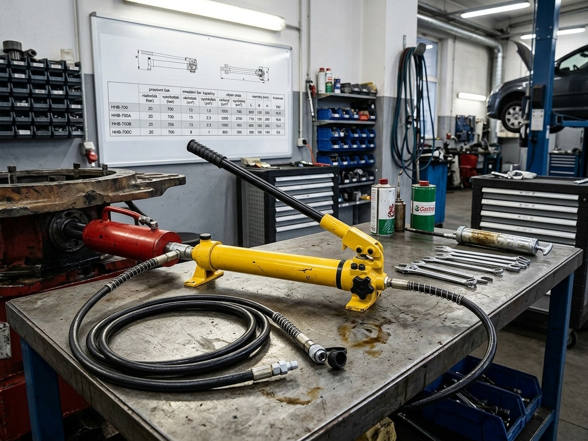 Ruční hydraulická pumpa dvourychlostní, tlak 20 bar, velký objem oleje - HHB-700
