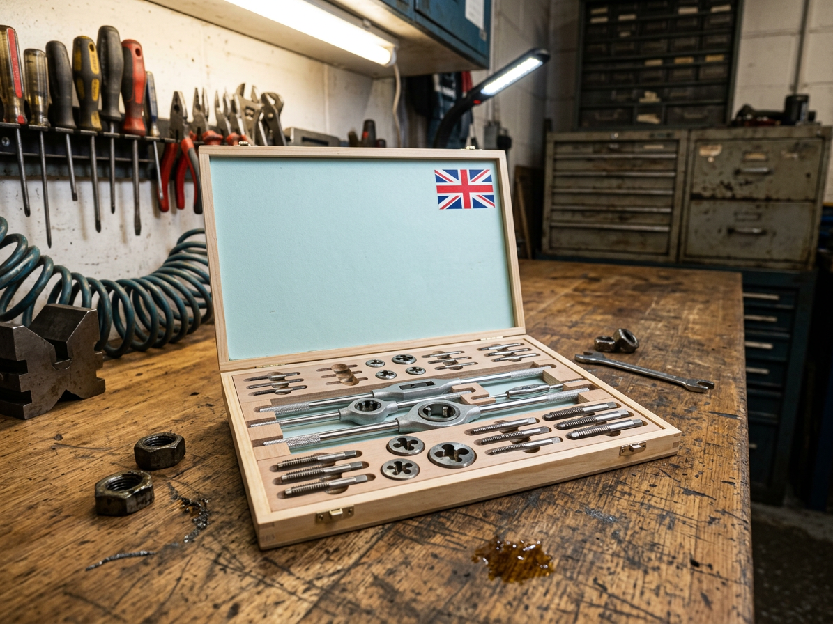 Závitníky a závitová očka Whitworth BSW 1/8" - W1/2", sada 20 dílů - Bučovice Tools