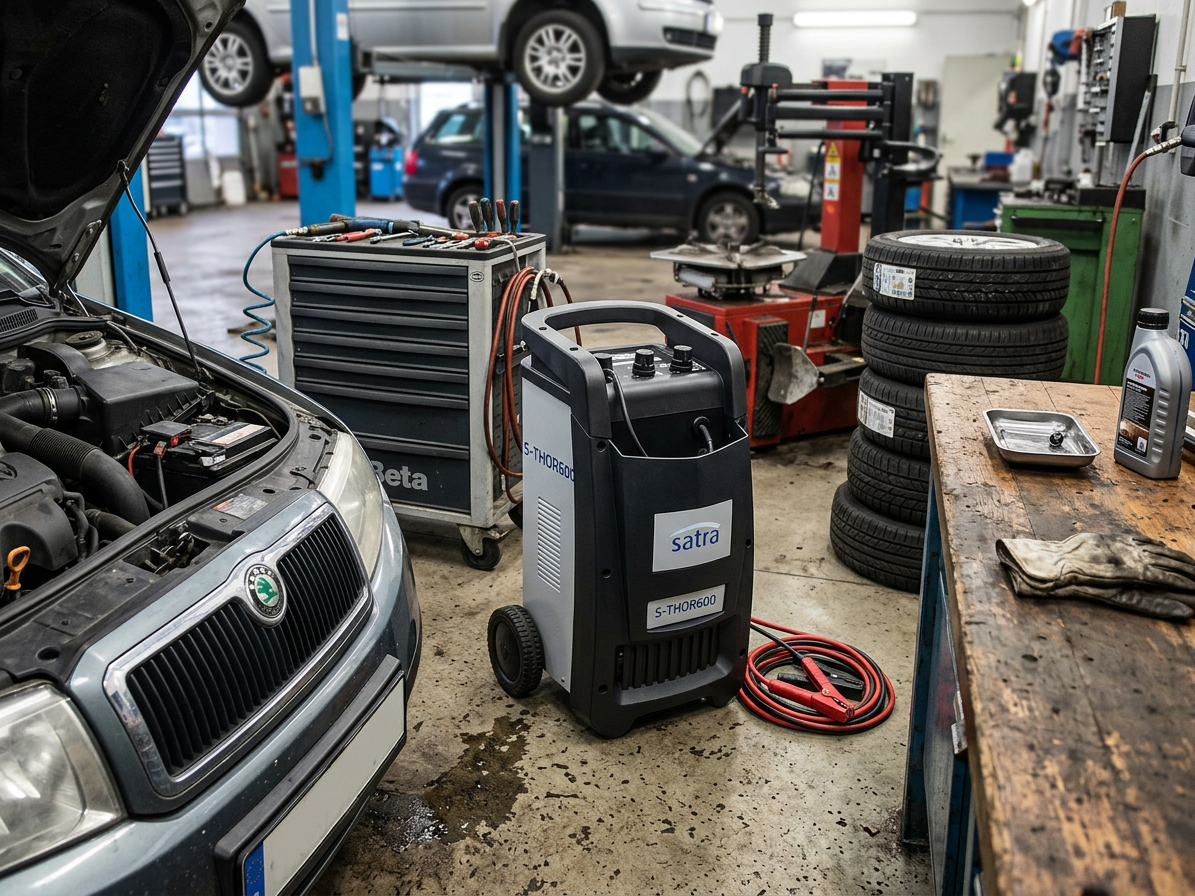 Nabíječka autobaterií - startovací zdroj, 12V a 24V, 500A - SATRA