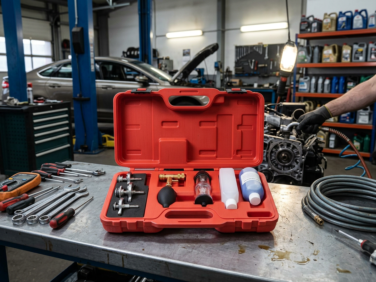 Tester těsnosti a úniku CO2 pod těsněním hlavy motoru, 3 adaptéry - QUATROS QS30187A