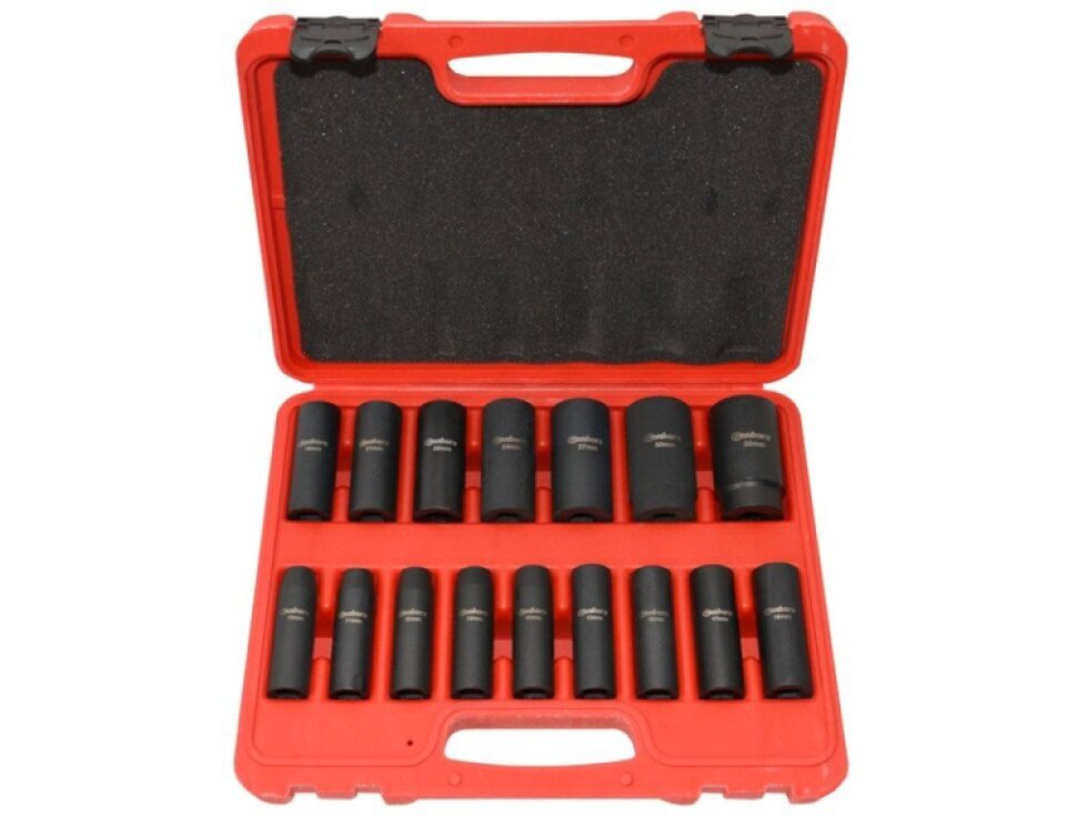Sada průmyslových kovaných - úderových hlavic 1/2", 10-32 mm, 16 ks - Genborx