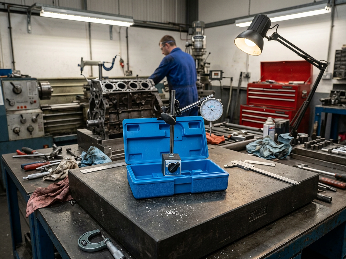 Magnetický stojan, stativ + úchylkoměr, rozsah 0 - 10 mm - SATRA