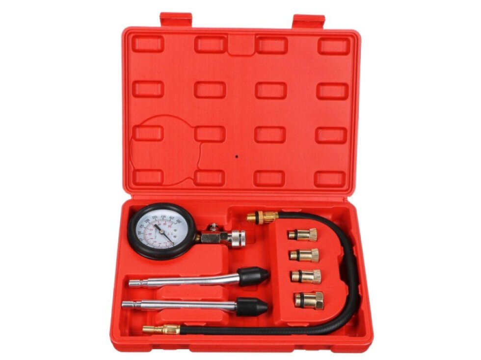 Sada pro testování komprese benzín. motorů MECHANIC ENGINE TESTER 8, 0-20bar, 8ks SIXTOL