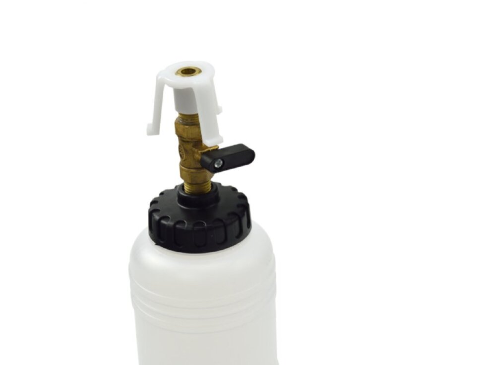 Přístroj na výměnu brzdové kapaliny a odvzdušnění 1/4", 4 adaptéry, 0,75 l - GEKO G02730
