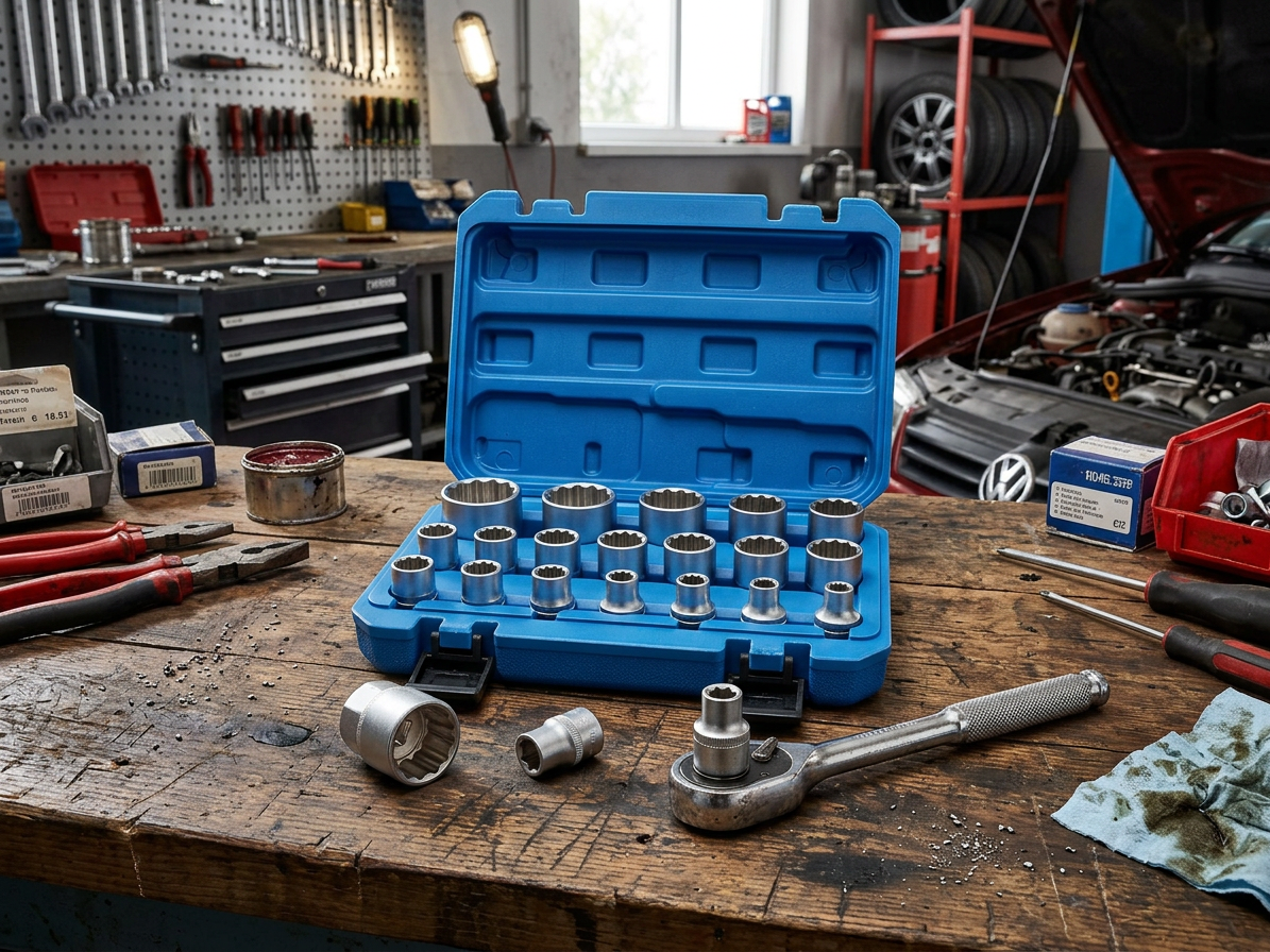 Nástrčné hlavice multiprofilové Gear Lock 1/2" 12hranné, sada 19 ks - SATRA
