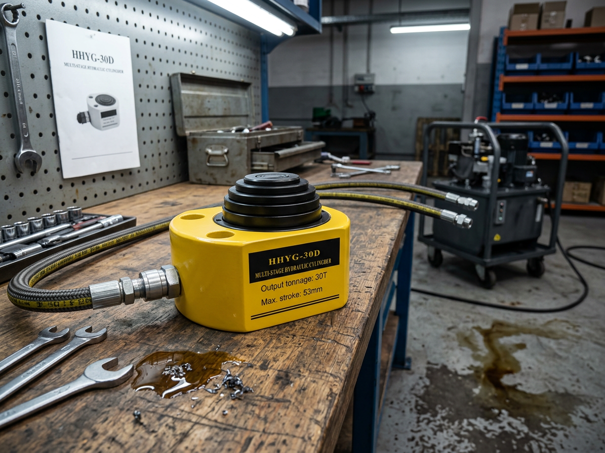 Hydraulický válec nízký teleskopický, nosnost 30 tun - HHYG-30D