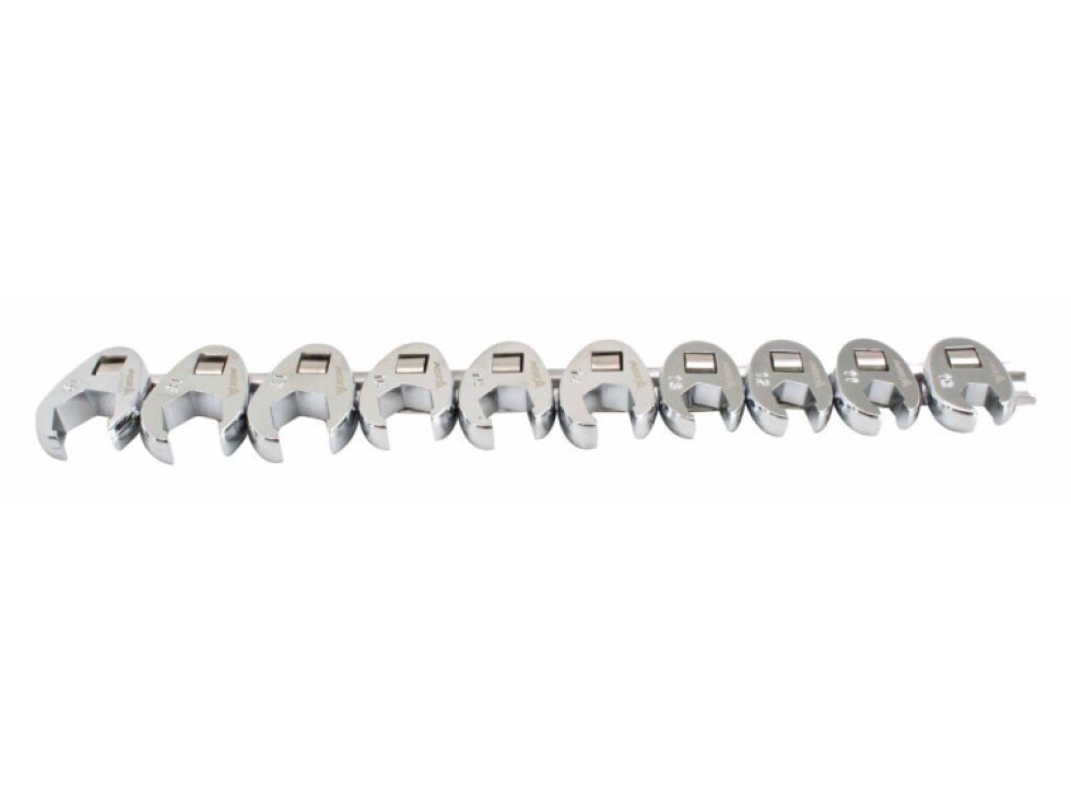 Ploché otevřené klíče 3/8", 10-19 mm, sada 10 ks na liště - ASTA