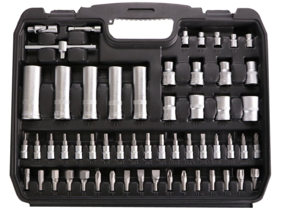 Gola sada 1/2" a 1/4", 6hranné hlavice, 4-32 mm, 108 ks TOOL SET- SIXTOL