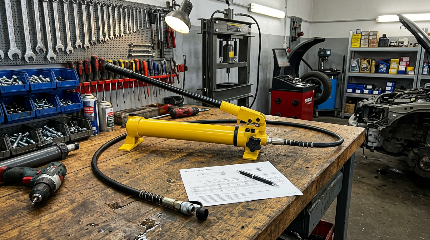 Ruční hydraulická pumpa dvourychlostní, tlak 20 bar, velký objem oleje - HHB-700