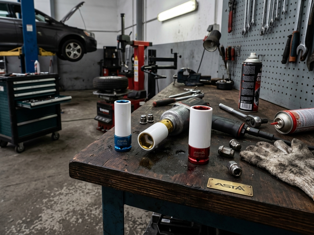 Úderové hlavice 1/2", 17 - 21 mm, s krytkou na ALU kola, sada 3 ks - ASTA