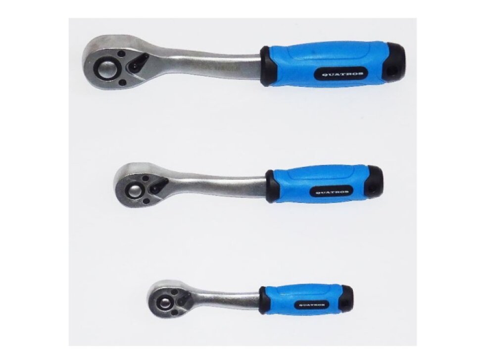 Ráčna 1/2", 72 zubů, s přepínací páčkou, vyhnutá, délka 250 mm - QUATROS QS50114