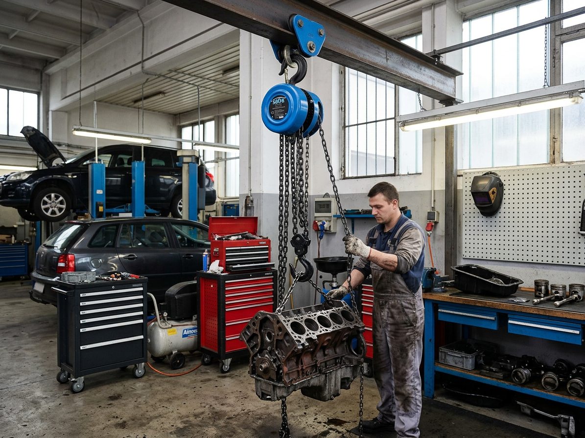 Kladkostroj řetězový ruční - kočka, nosnost 2 t, zdvih 2,5 m - SATRA