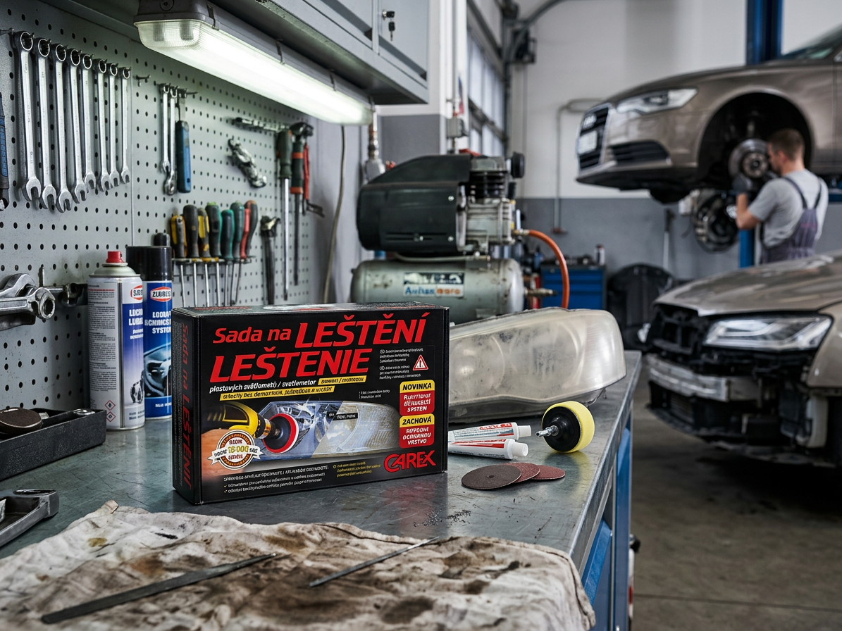 Sada na leštění světel automobilu