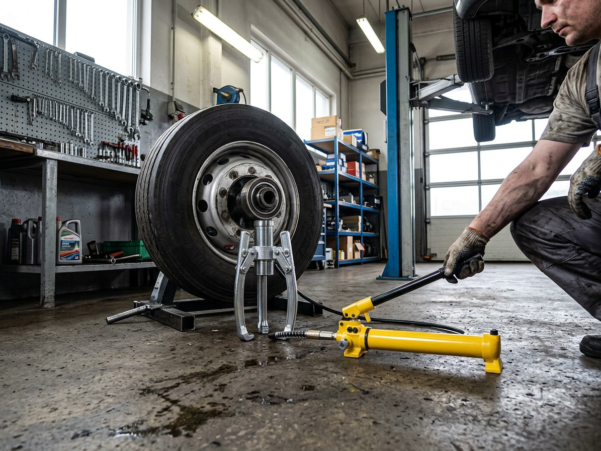 Dvou- nebo tříramenný hydraulický stahovák HHL-50F, síla 50 t, s ruční pumpou