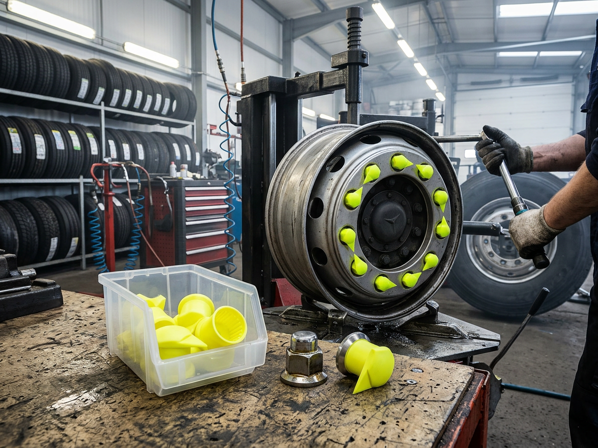 Indikátor povolení matic 32 mm horní, pro nákladní auta a autobusy, plast - Dustite LR