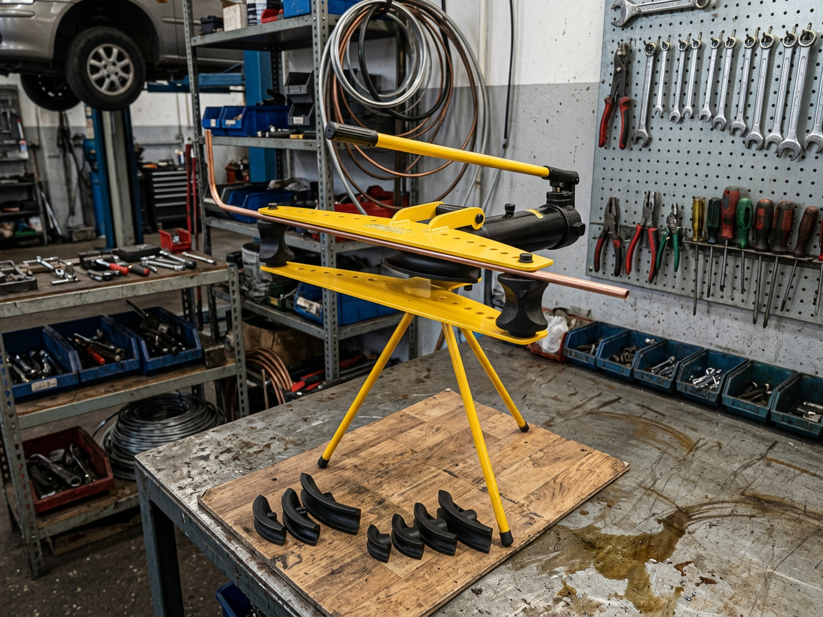 Přenosná hydraulická ohýbačka trubek se stojanem 9T