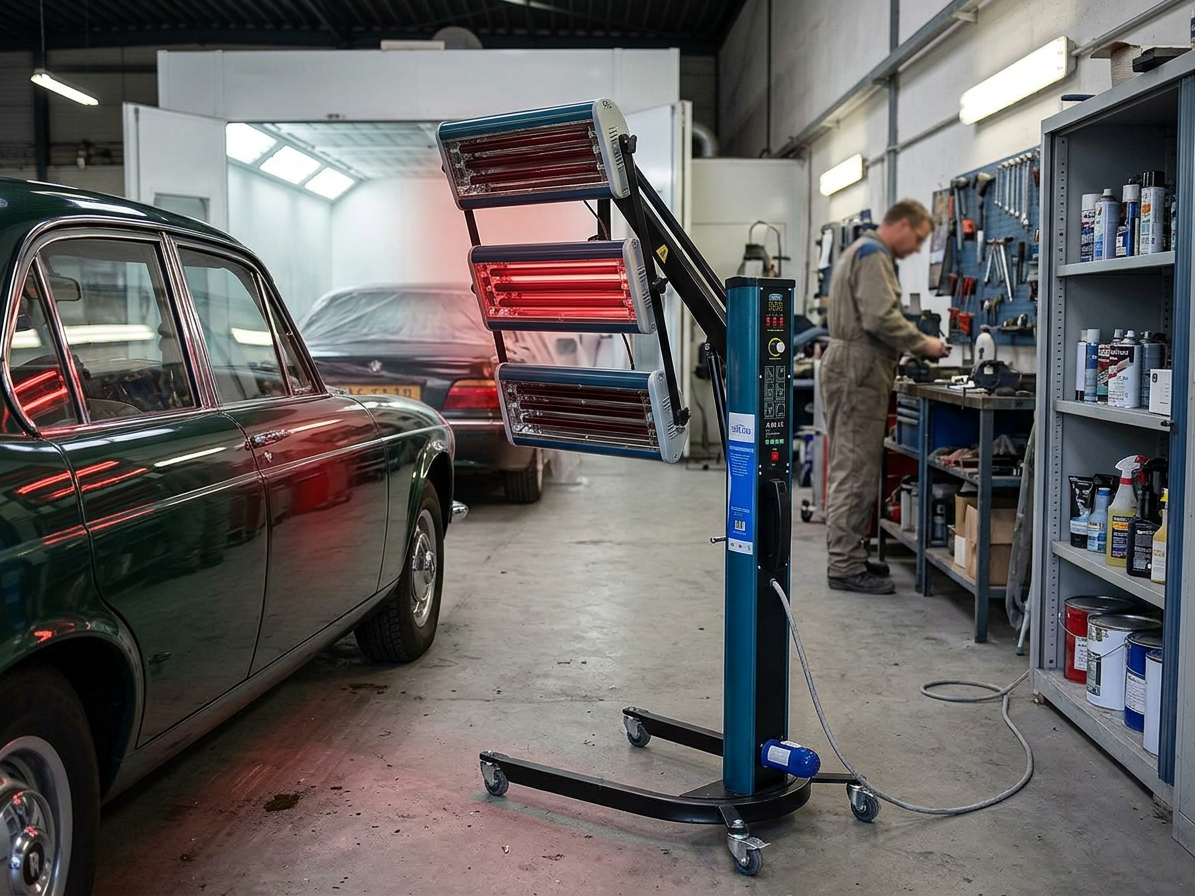 Infrazářič pro sušení laků 3000 W, 3 lampy, pojízdný - SATRA