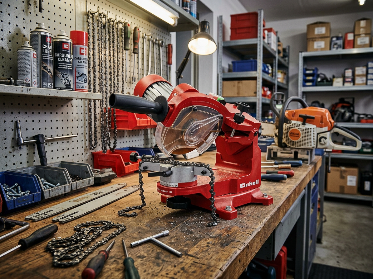 Bruska pilových řetězů GC-CS 235 E, s výkyvnou hlavou a osvětlením - Einhell Classic