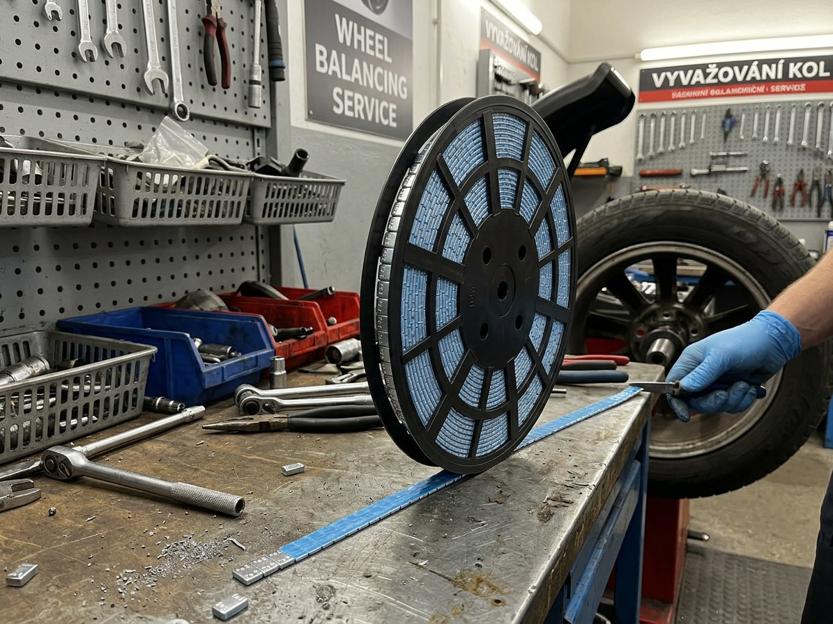 Závaží samolepicí stříbrné, kotouč 1200 ks x 5 g, nezanechávající stopy
