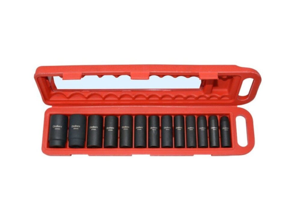 Nástrčné hlavice úderové 1/2" 12hran, 10-32 mm, 13 ks - YM-8097