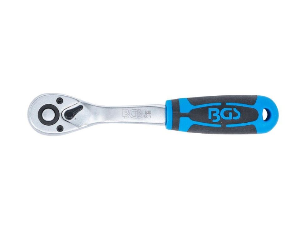 Ráčna vyhnutá 1/4" s přepínací páčkou, 90 zubů - BGS 630
