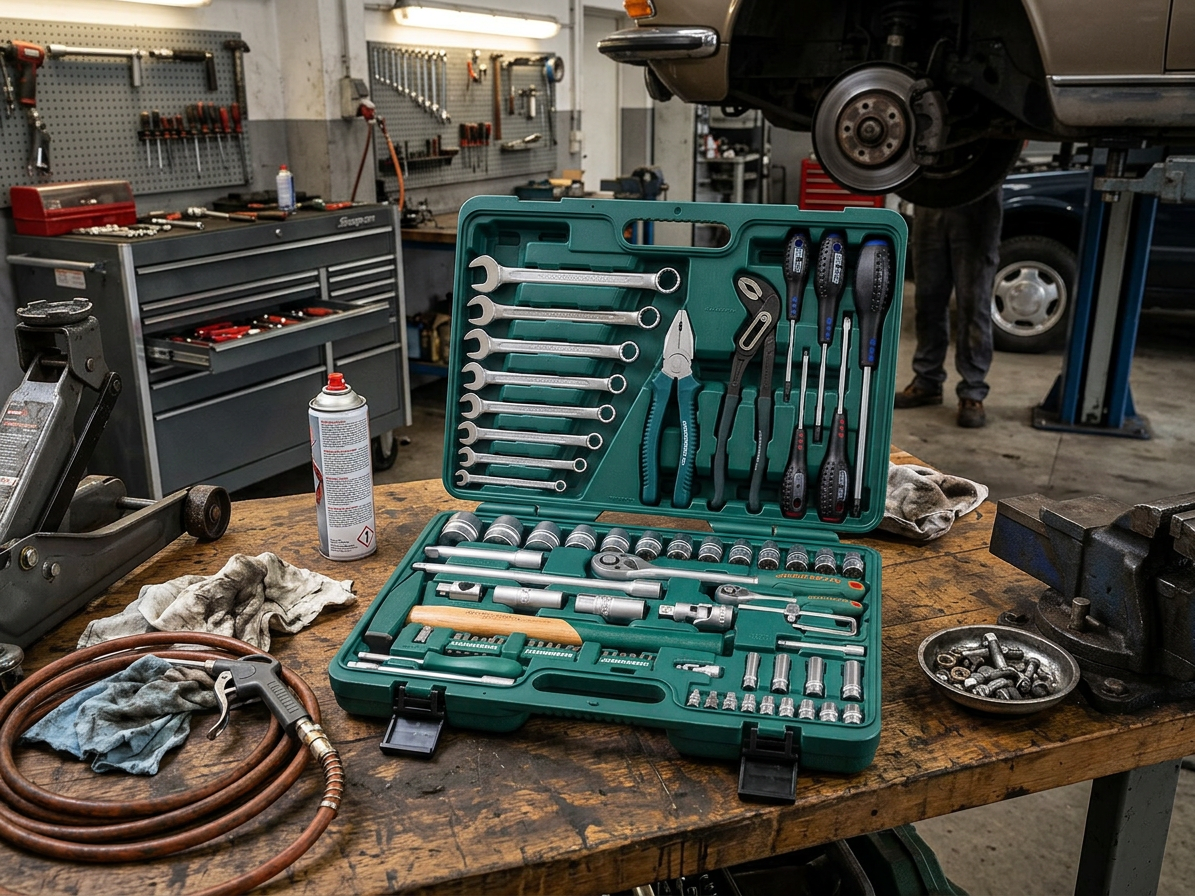 Velká sada ručního nářadí, hlavic 1/4" a 1/2" (gola sada), 77 kusů - JONNESWAY S04H52477S