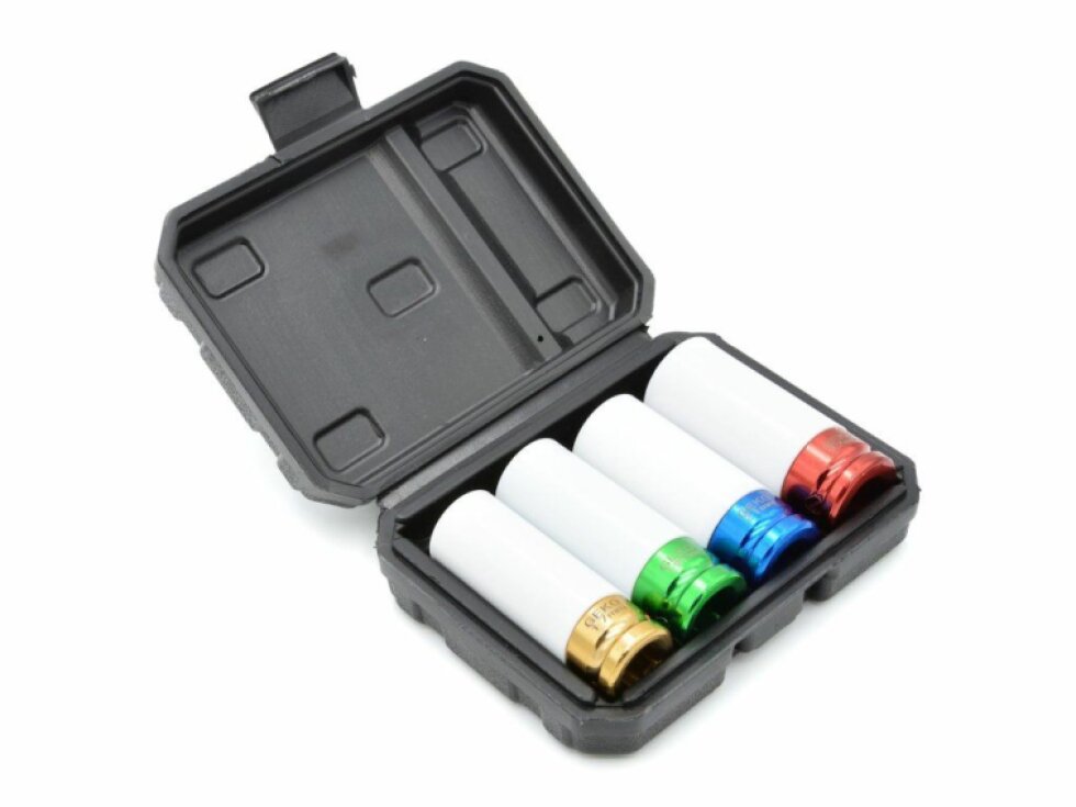 Úderové hlavice 1/2", 17 - 22 mm, s krytkou na ALU, sada 4 kusy