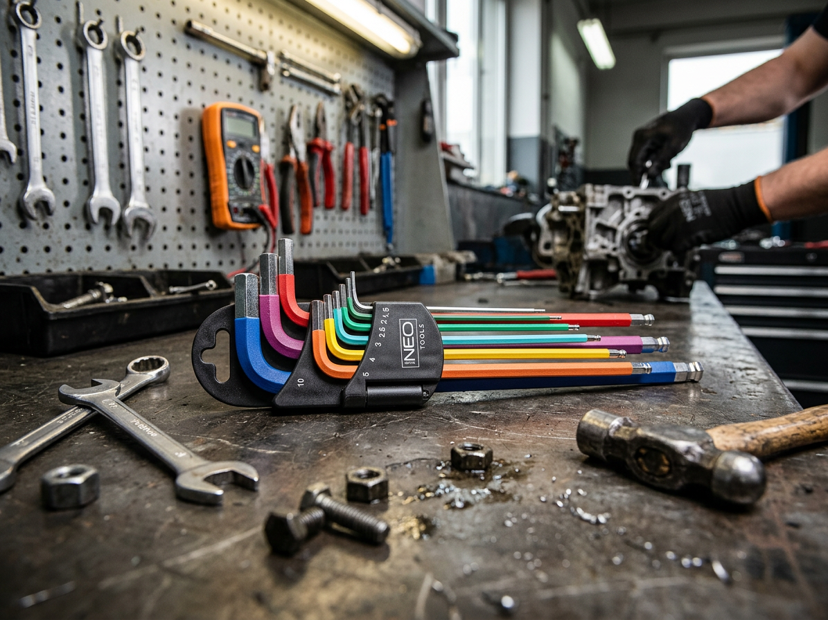 Sada metrických zástrčných klíčů IMBUS 1,5-10mm 9ks kulička color NEO tools