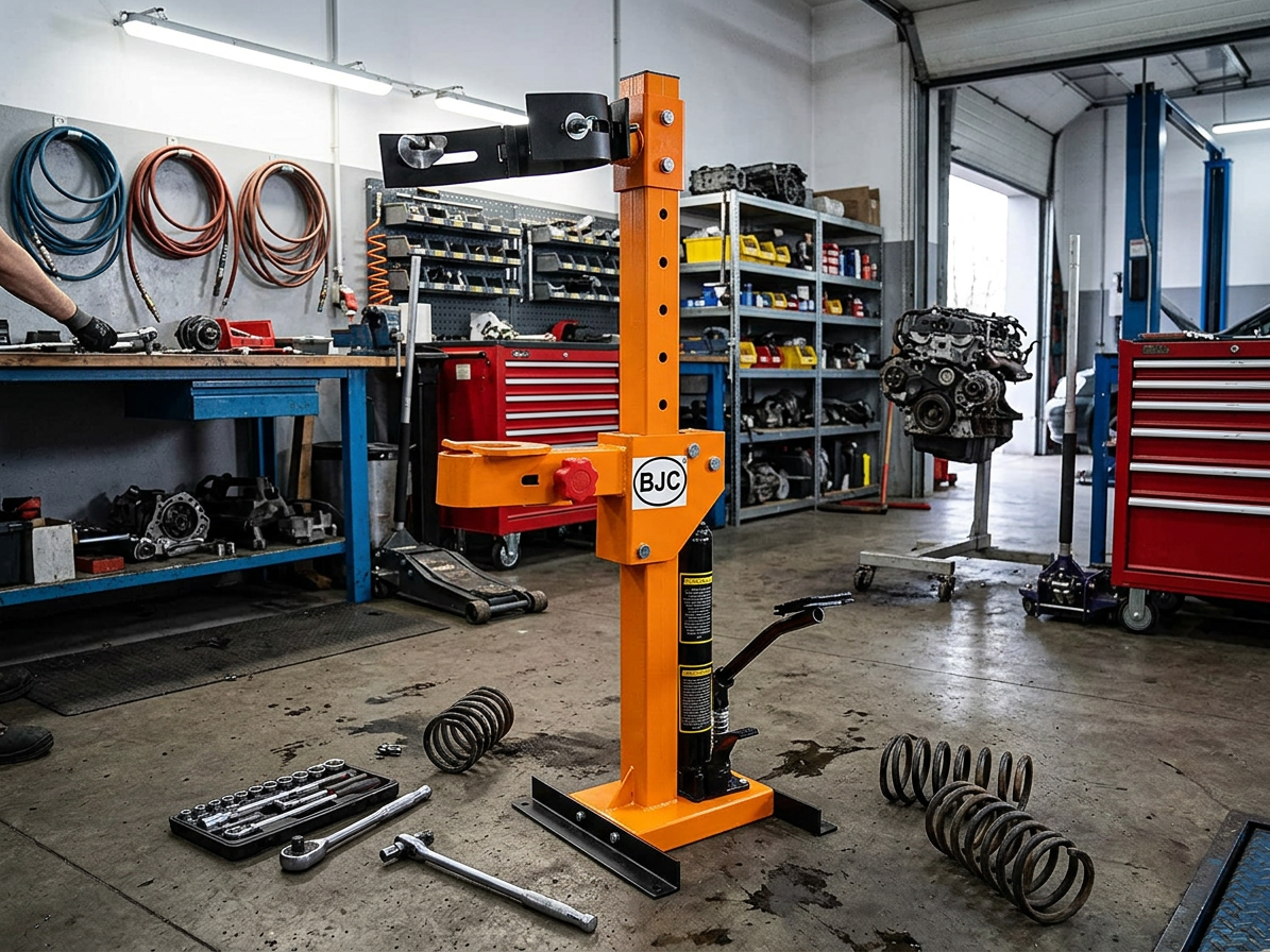 Stahovák pružin, hydraulický, stojanový, 1t