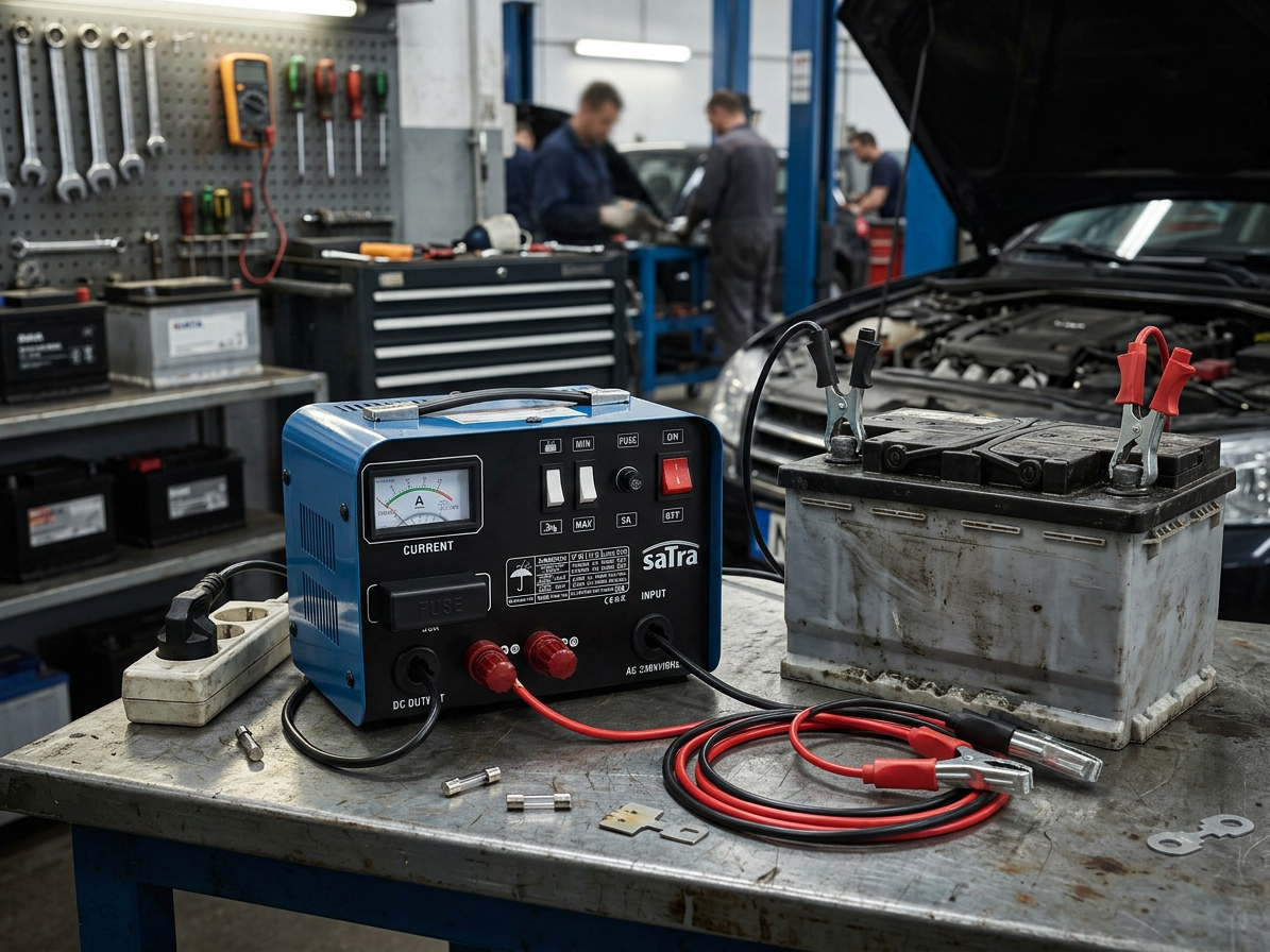Nabíječka autobaterií - startovací zdroj, 6V a 12V, 12 A, 20 - 150 Ah - SATRA