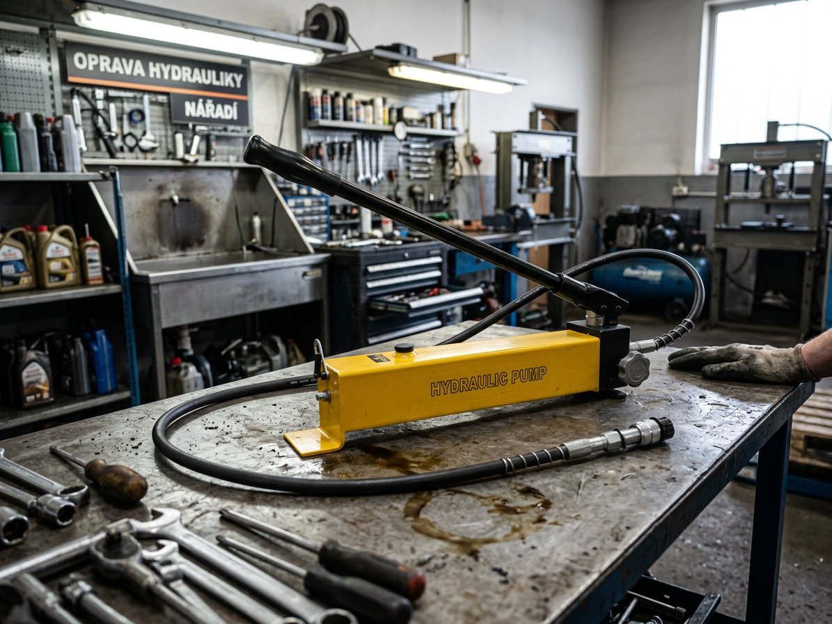 Ruční hydraulická pumpa dvourychlostní, tlak 20 bar, velký objem oleje - HHB-700E